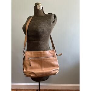 Coach Y2K tan leather crossbody messenger hobo bag